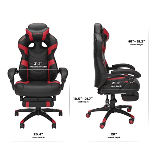RESPAWN 110 Pro Gaming Chair - Gaming Chair with Footrest, Reclining Gaming Chair, Video Gaming Computer Desk Chair, Adjustable Desk Chair