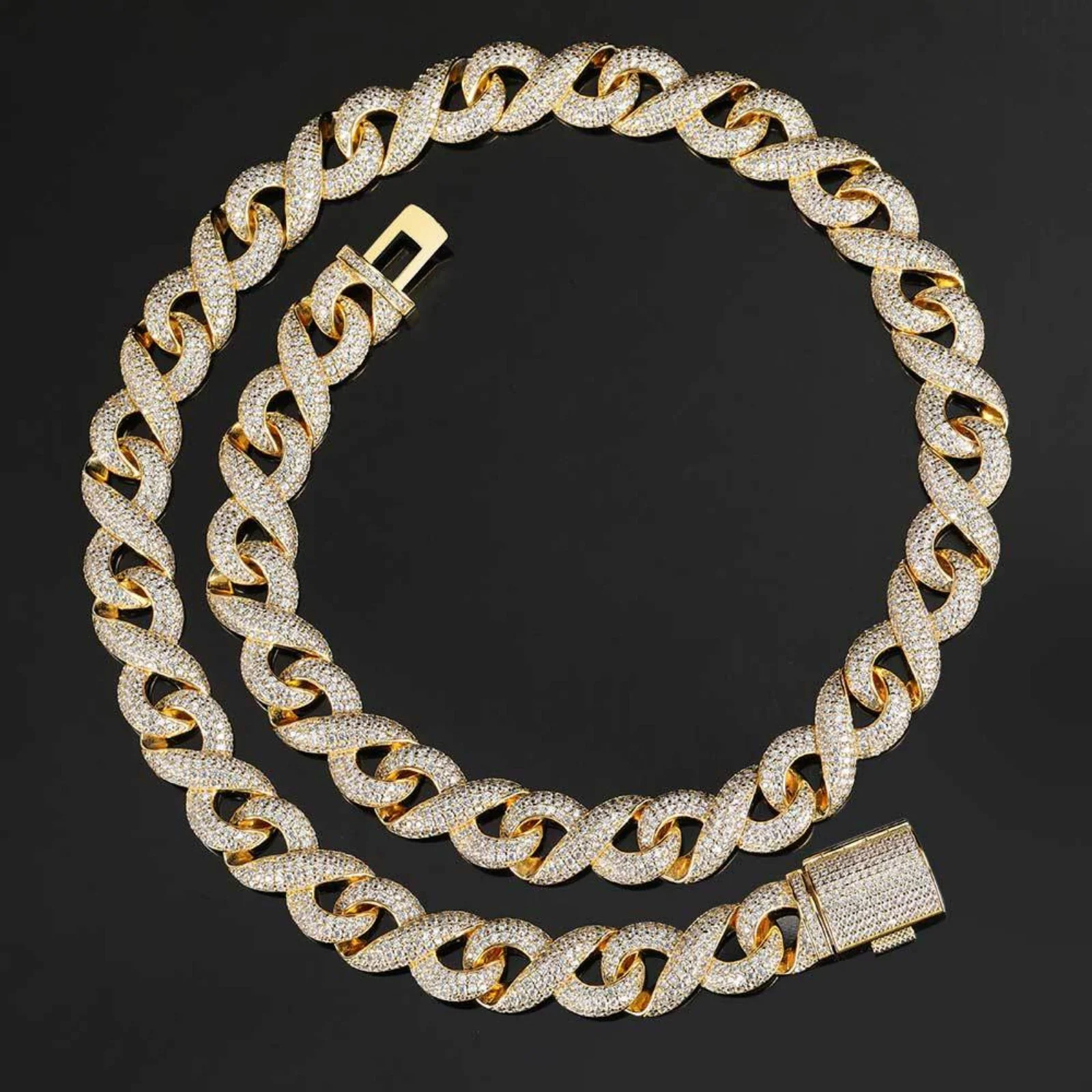Solid Thick Miami Cuban Link Chain for Men, Sparkling Big Hip Hop Men Cuban Link Chain, Width 15mm Iced Out Cuban Link Necklace, 16-24 Inch