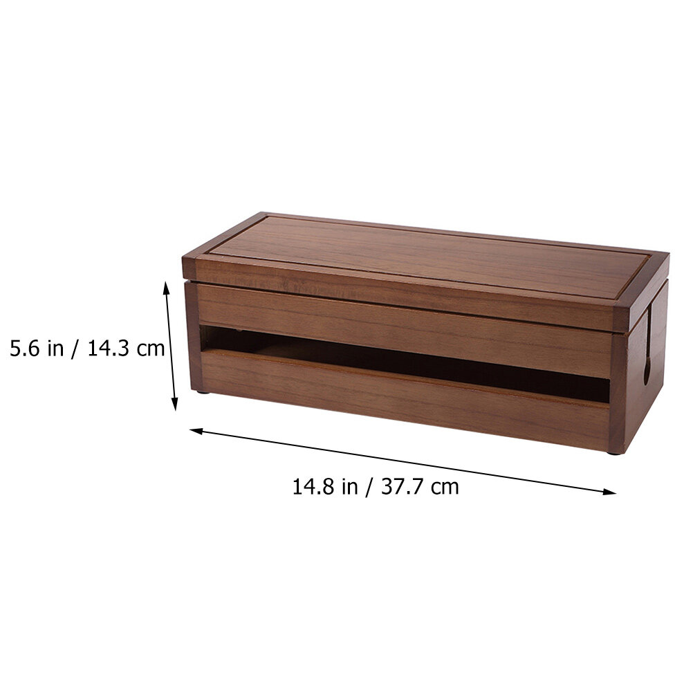 Solid Wood Wiring Box Socket Organizer Electronics Cable The Wire Coffee
