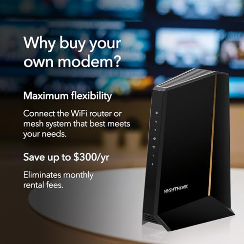 NETGEAR Nighthawk DOCSIS 3.1 Mid/high-Split Cable Modem (CM3000-1AZNAS) &ndash; Approved for Today&rsquo;s Fastest Speeds