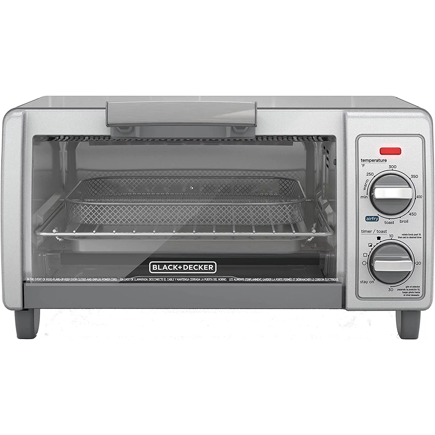 BLACK+DECKER - Crisp ‘N Bake Air Fry 4-Slice Toaster Oven (TO1785SGC)