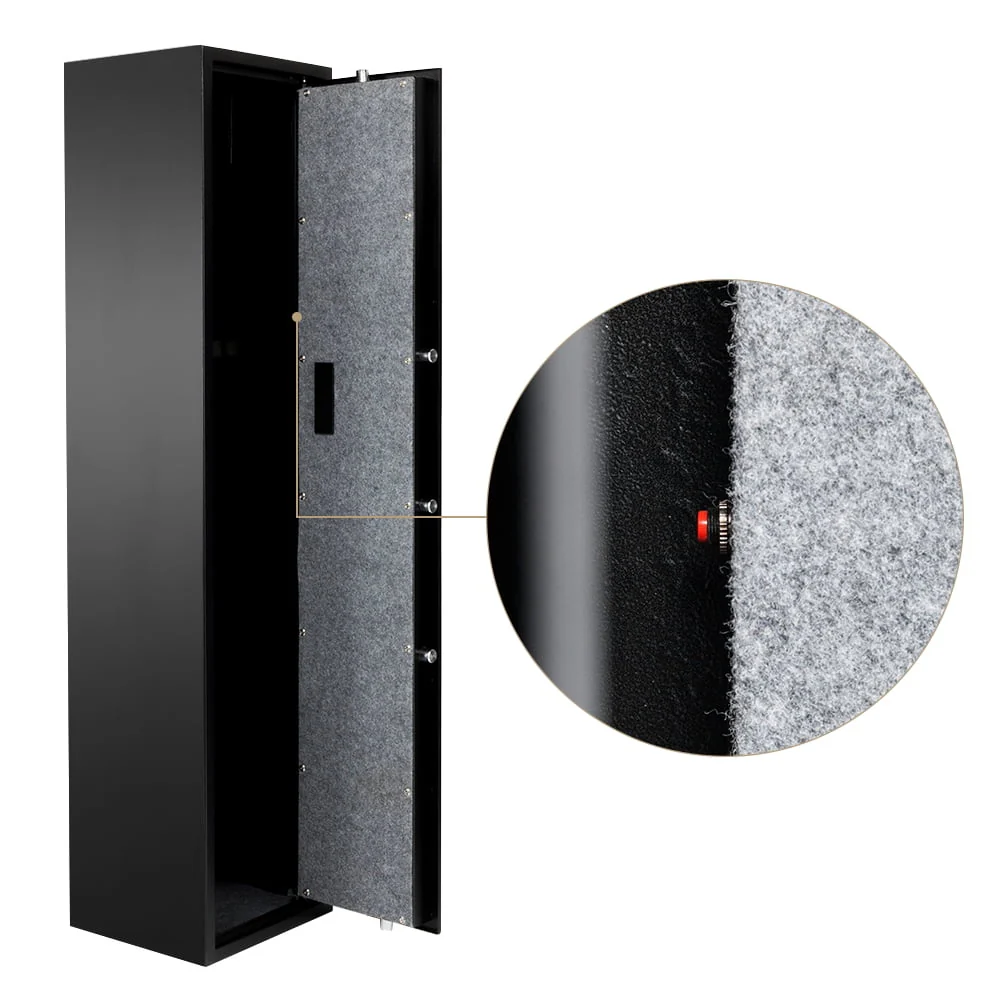 Seizeen Gun Safe Cabinet, Digital Keypad Safe Storage for 5 Rifles, Anti-Static Long Pistol Safe with Top Box, Thickened Large Gun Storage for Indoor