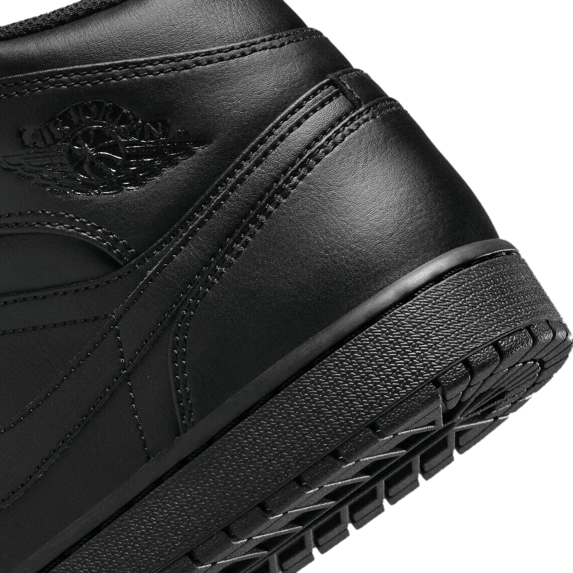 Men's Jordan 1 Mid Black/Black-Black (554724 093) - 9.5 - Curated Treasures Market
