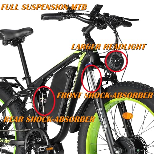 SMLRO Electric Bike V3 for Adults, Dual Motors 2000W 35MPH Electric Mountain Bicycle with 48V 22.4AH Removable Battery