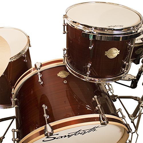Sawtooth Command Series 4-Piece Shell Pack with 24" Bass Drum, Silver Sparkle, (ST-COM-4PC-24-SSPK)