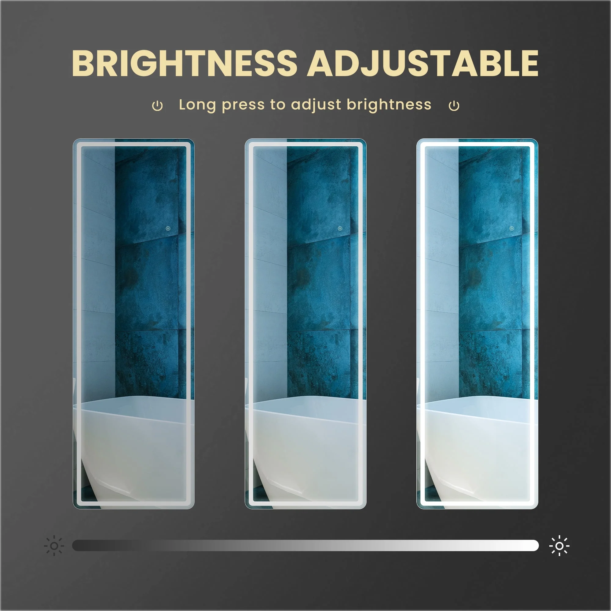 EDX Full Length Mirror 64x21 Full Body Mirror Rectangle Free Standing Wall Mounted Leaning Hanging Floor Mirrors, Black