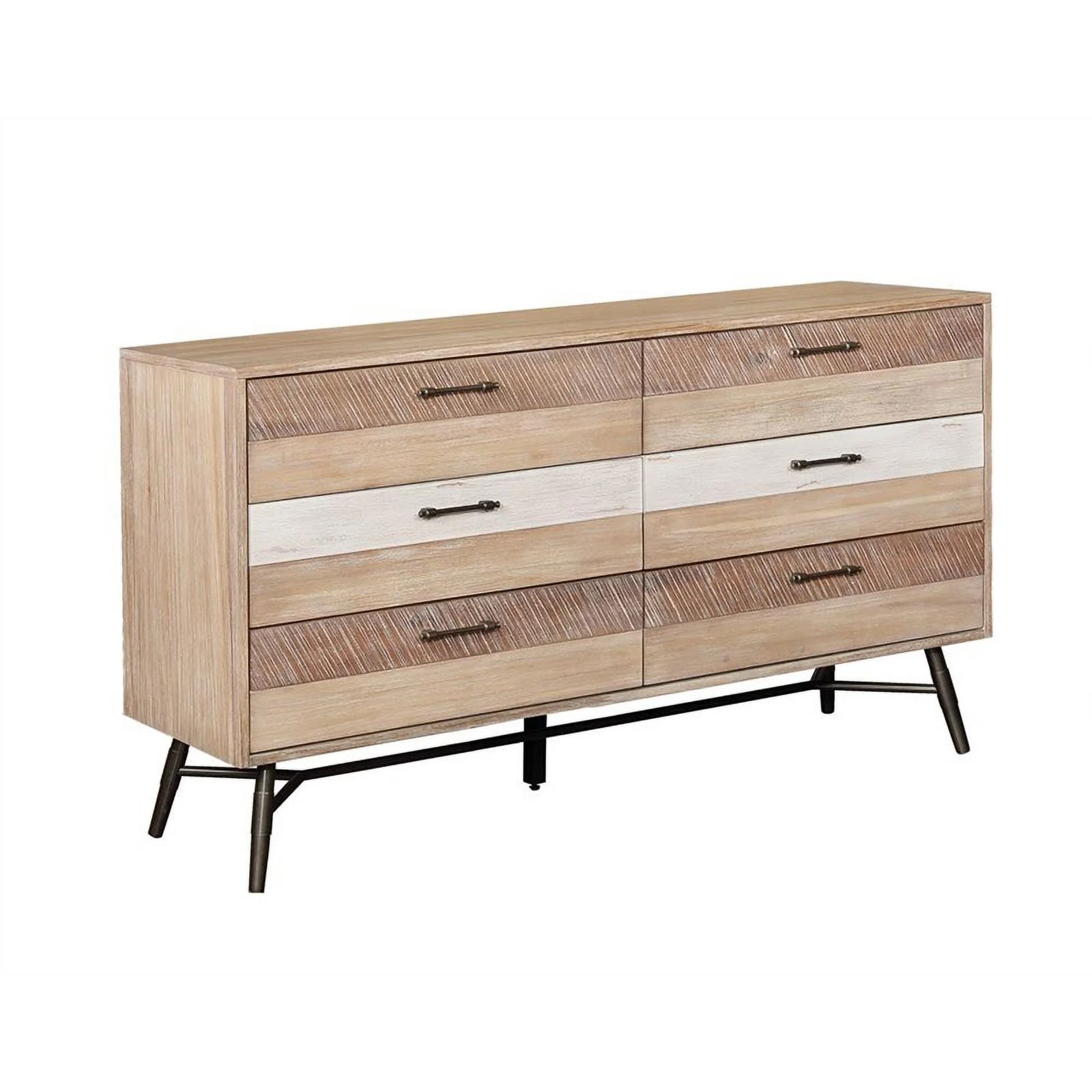 Maklaine 4-piece Farmhouse Wood Eastern King Bedroom Set in Brown