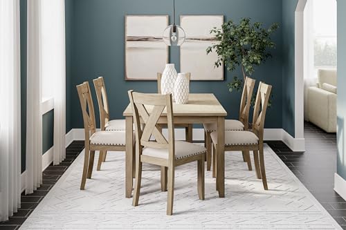 Signature Design by Ashley Caitbrook Rustic 7 Piece Dining Set, Include Table and 6 Chairs, Gray
