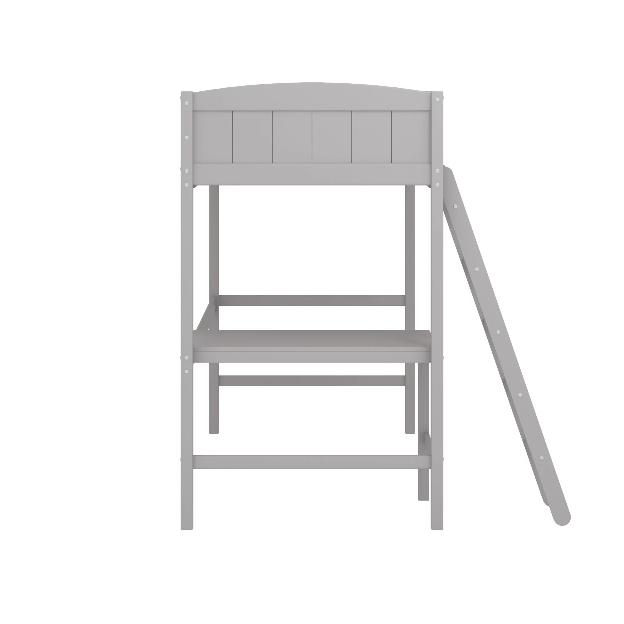 Living Essentials by Hillsdale Alexis Wood Arch Twin Loft Bed with Desk, Gray