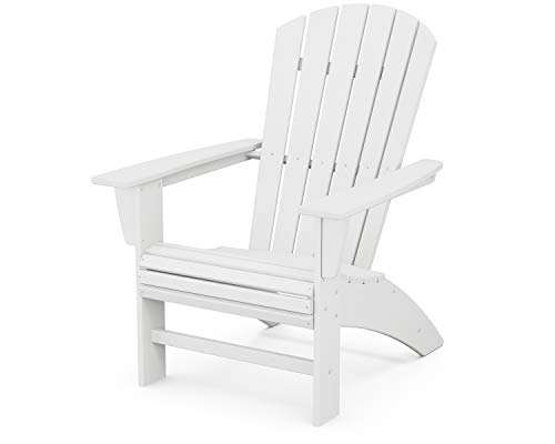 POLYWOOD Nautical Curveback Adirondack Chair, HDPE Outdoor Patio Furniture for Deck, Pool, Garden, Made in USA