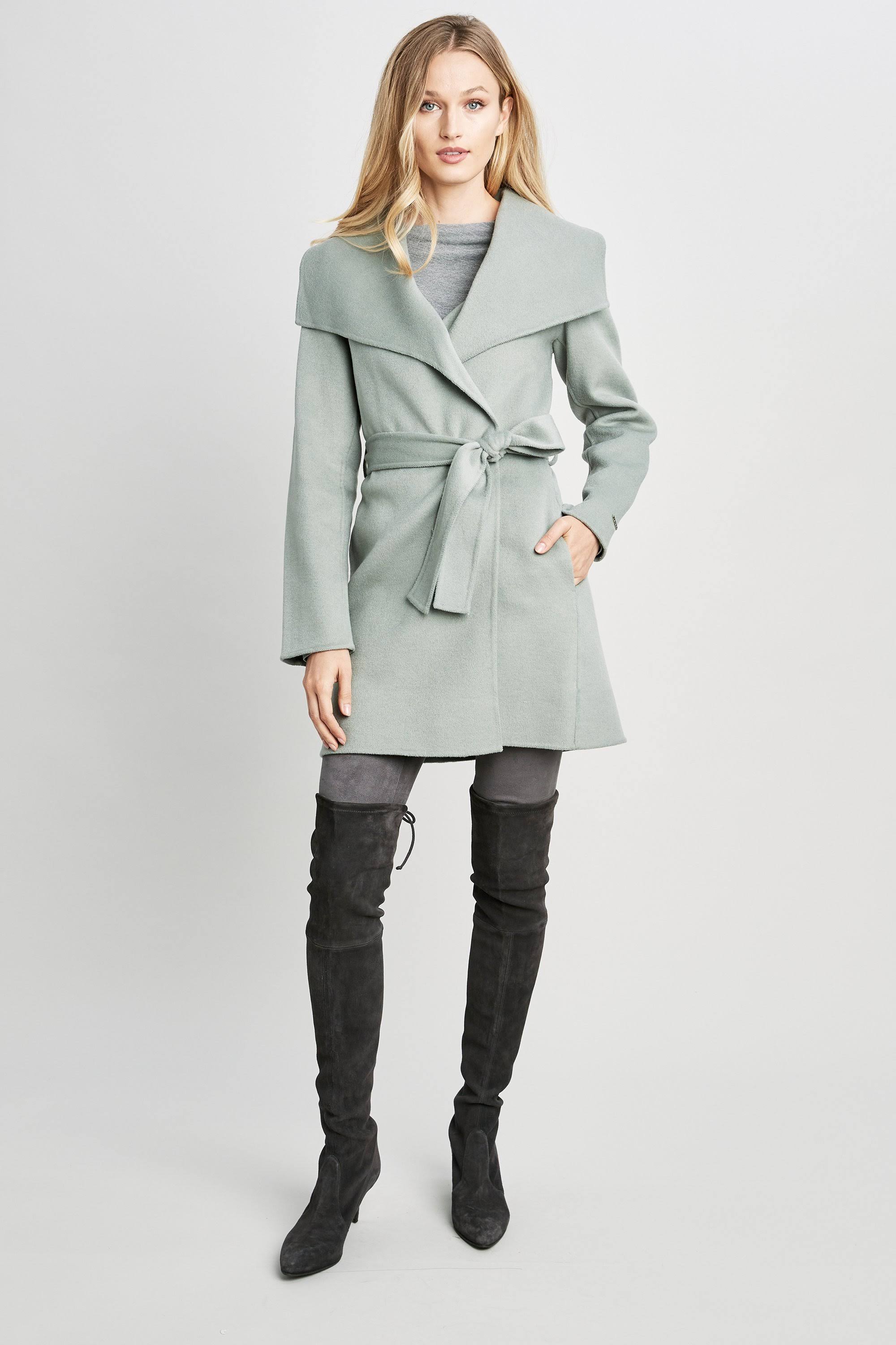 Tahari Ella Double Face Wool Coat, Sage / L
