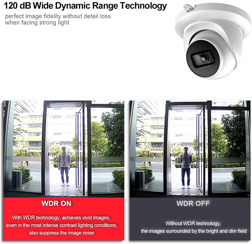 Starlight 4K 8MP Poe IP Camera with Low-Illumination Built-in Mic, 98ft Night Vision, IVS, H.265, SD Card Slot, WDR, 3D DNR, IP67