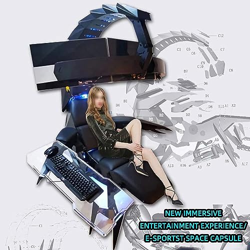 Ergonomic Gaming Chair Computer Cockpit Zero Gravity Scorpion Gaming Chair PU Leather Boss Seat Chair Cockpit with 16-Color RGB Light