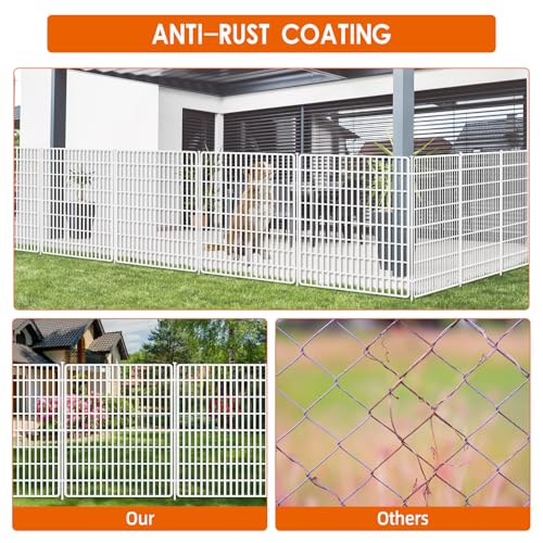 15 Panels No Dig Fence with Gate, 32 in(H) X 36 ft(L) Garden Decorative Fence Animal Barrier for Dogs