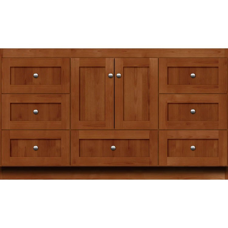 Simplicity Shaker 60"W x 21"D x 34.5"H Single Bathroom Vanity Cabinet Only with Side Drawers