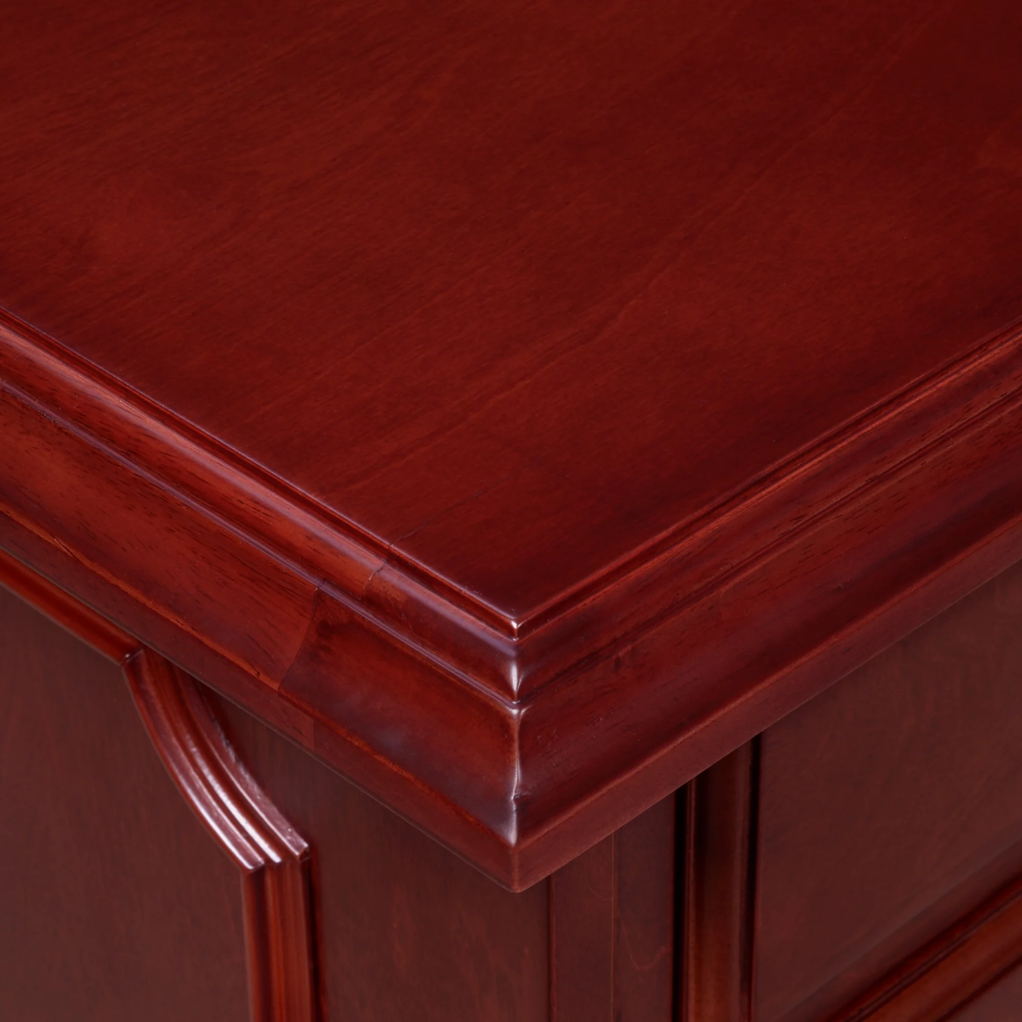 Regency Prestige 72 x 36 in. L Shape Desk with Double Pedestal Drawer Unit - Mahogany