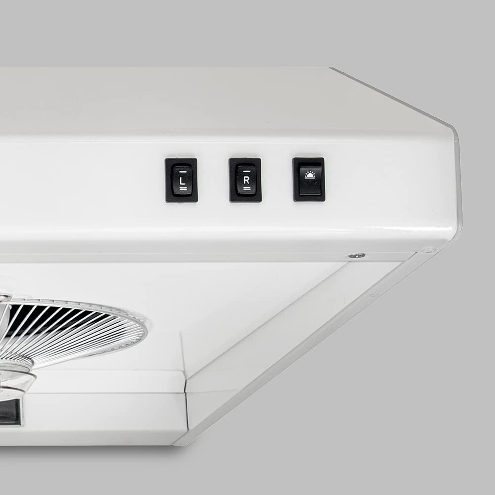 PACIFIC 30'' Economy Under Cabinet Range Hood, White, CFM550, 2-speed settings, rocker switch, Filter-less design