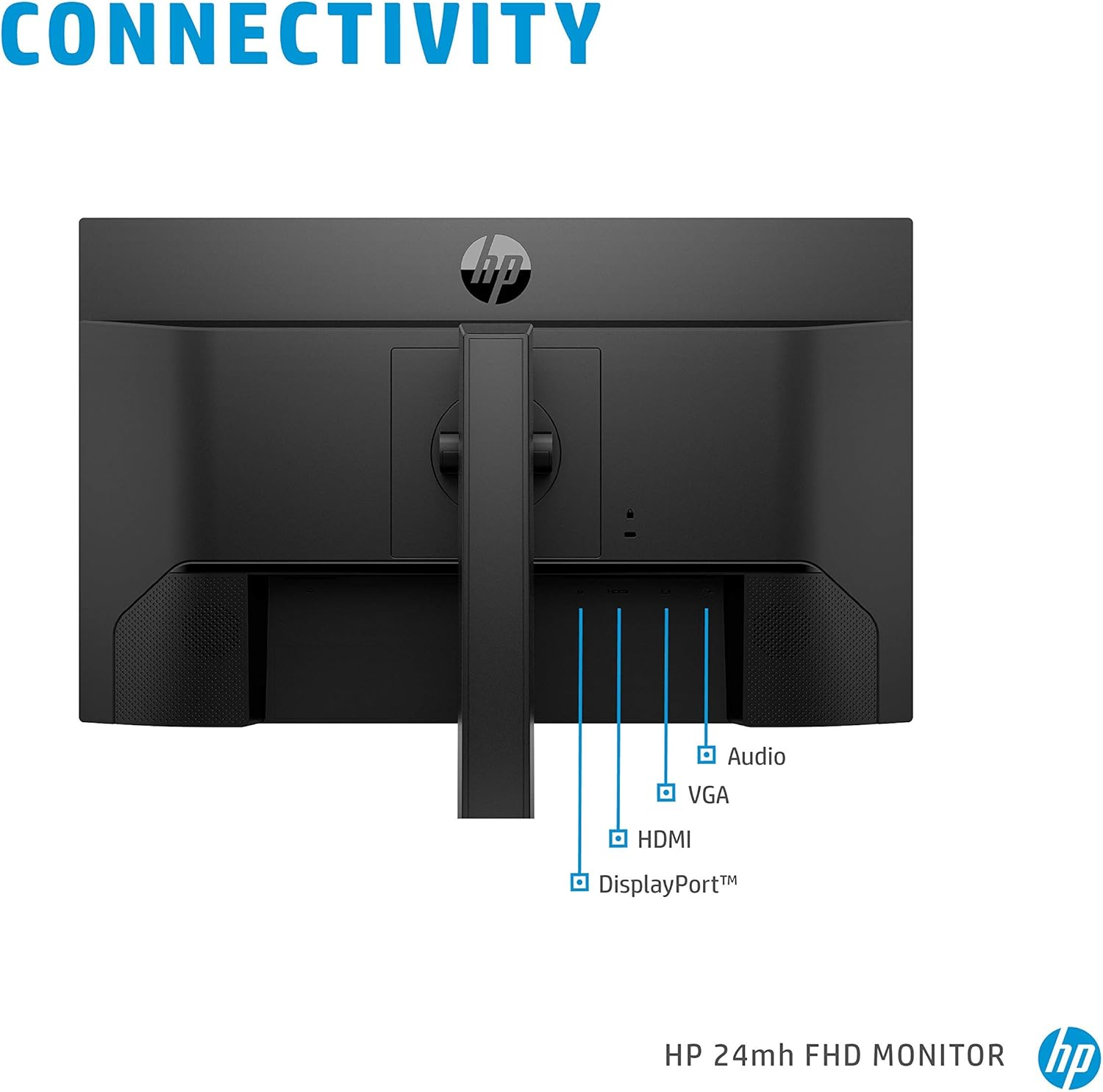 HP 24mh FHD Computer Monitor with 23.8-Inch IPS Display (1080p) - Built-In Speakers and VESA Mounting