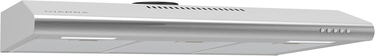 CIARRA Ductless Range Hood 30 inch Under Cabinet Slim Hood Vent for Kitchen Ducted and Ductless Convertible CAS75918BN