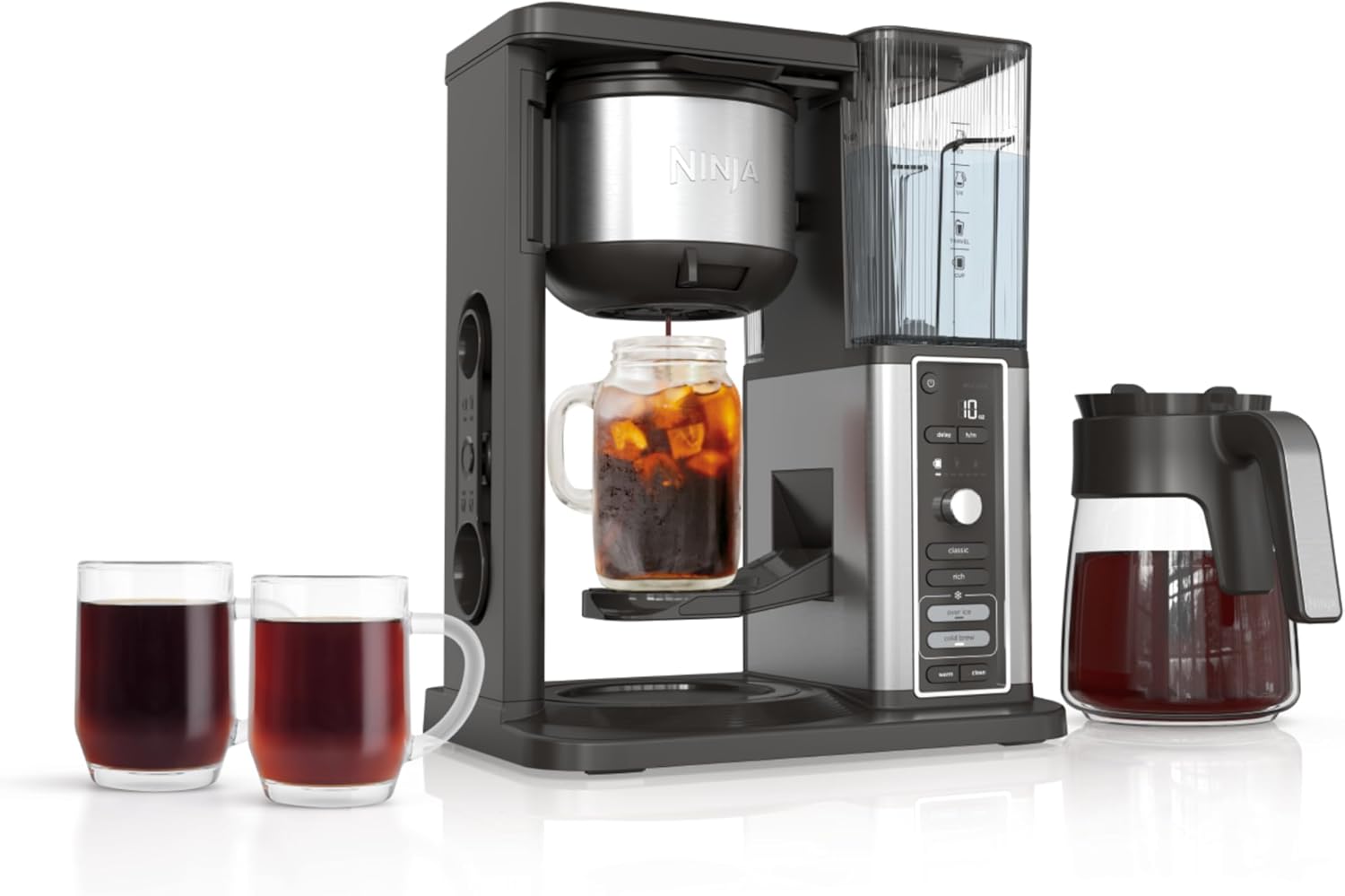 Ninja Hot & Iced XL Coffee Maker with Rapid Cold Brew, 4 Brew Styles, 8 Sizes Small Cup to Travel Mug, Single-Serve Coffee Brewer, 12-Cup Carafe