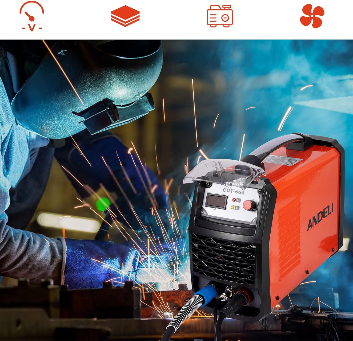 ANDELI 40A Plasma Cutter Inverter DC Air Plasma Portable Cutter Machine Kit IGBT Technology