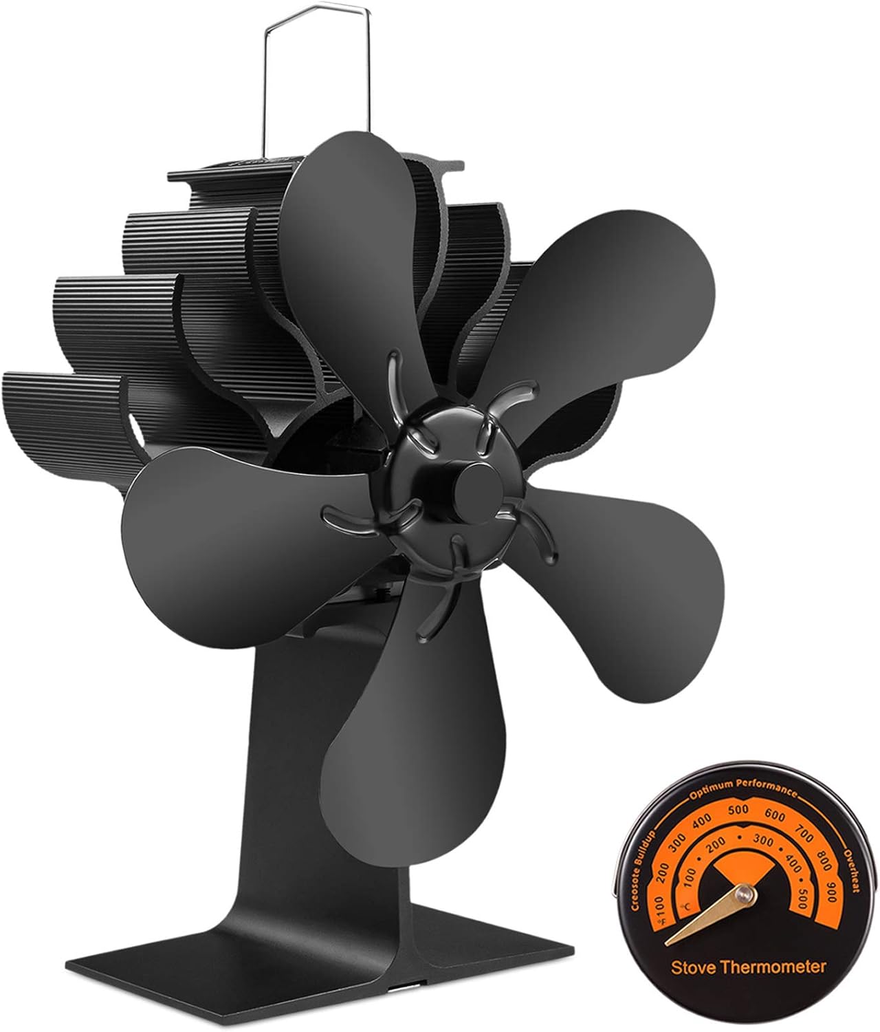 5 Blades Wood Burning Stove Fireplace Fan