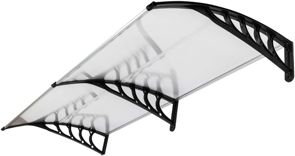 Outvita Window Awning Door Canopy 118x38, Polycarbonate Cover Front Door Outdoor Patio Awning Canopy UV Rain Snow Sunlight Protection Hollow Sheet
