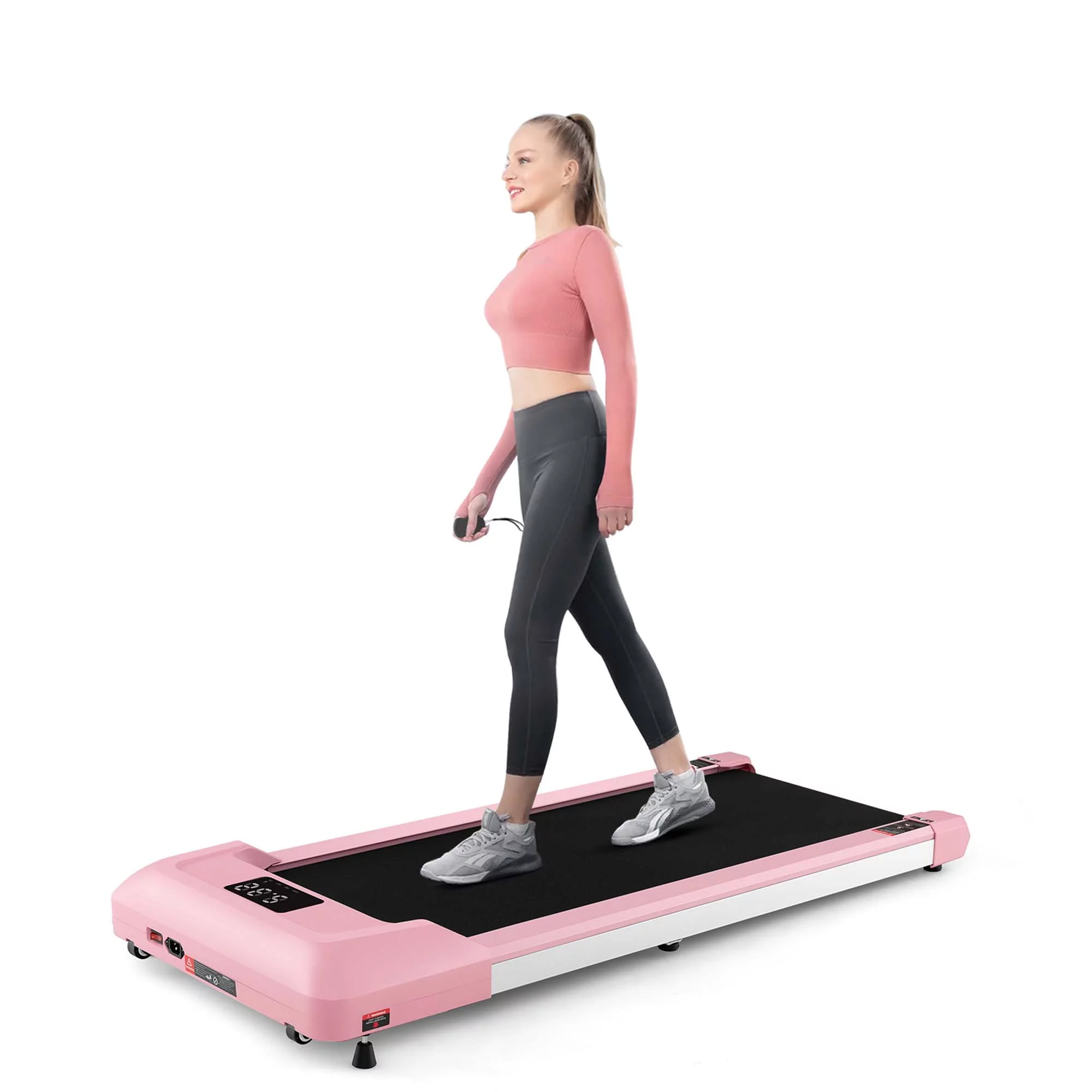 SuperFit 0.6-3.8MPH Walking Pad Under Desk Treadmill with Remote Control and LED Display Black