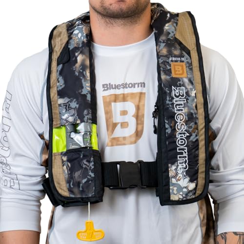 BLUESTORM Stratus 35 Inflatable Life Jacket PFD for Adults | US Coast Guard (USCG) Approved Automatic Self Inflating Life Vest Preserver with Manual