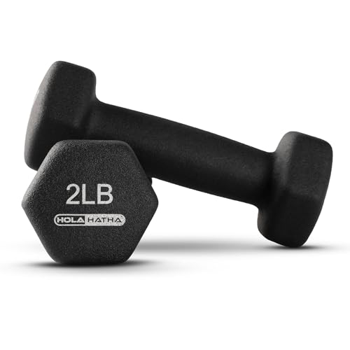HolaHatha Neoprene Dumbbell Free Hand Weight Set with Rack, Ideal for Home Exercises to Gain Tone and Definition