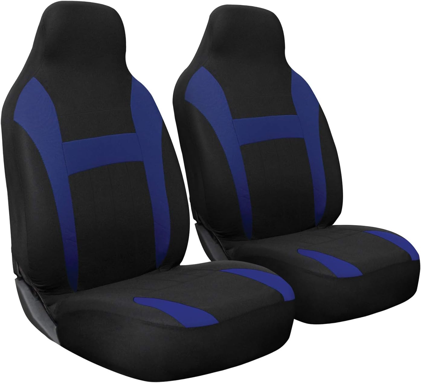 OxGord Car Seat Cover - Poly Cloth Black, Red and Gray with Front Low Bucket Seat - Universal Fit for Cars, Trucks, SUVs, Vans - 2 pc Set
