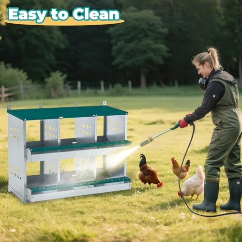 Chicken Coop Nesting Boxes, Wall Mountable Metal Chicken Nesting Box, Easy Egg Collection Roll Away Nesting Boxes Chicken