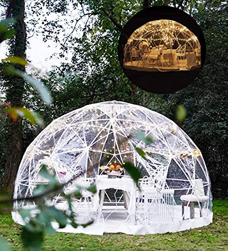 CZGBRO 12FT Garden Dome Igloo Tent, Outdoor Bubble Tent Clear Dome Shelter Geodesic Dome 5-7 Person for Backyard Patios