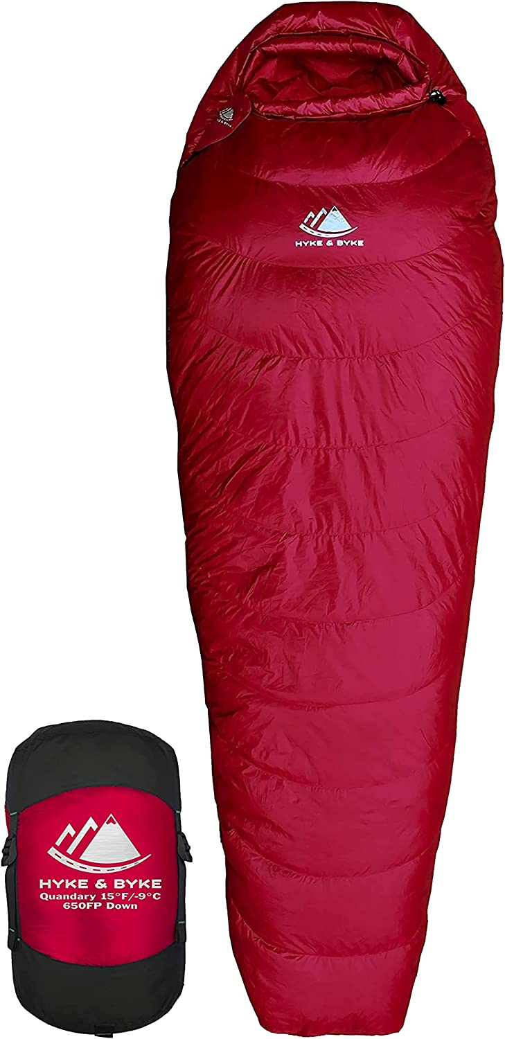 1 15°F Cold Weather Hiking & Backpacking Sleeping Bag - 650 FP 3 Season Sleeping Bags for Adults - 1 with Compression Stuff Sack