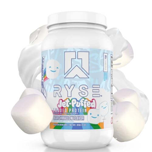 Ryse Loaded Protein Powder | 25g Whey Protein Isolate & Concentrate | with Prebiotic Fiber & MCTs | Low Carbs & Low Sugar | 27 Servings (Marshmallow)