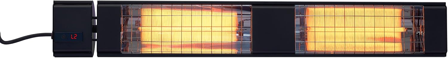 Dr Infrared Heater DR-238 Carbon Infrared Outdoor Heater for Patio, Backyard, Garage, and Decks, Standard, Black