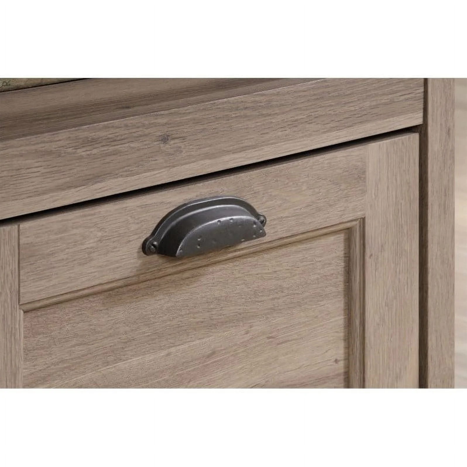 Sauder 2PC Office Set with Executive Desk and Lateral File Cabinet in Salt Oak