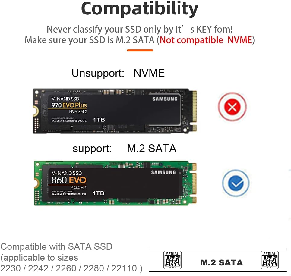 MAIWO K3016S 2 Bay m.2 SATA Docking Station, Tool-Free Type C to SATA SSD External Hard Drive Enclosure for B + M Key