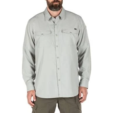 511 Tactical 72521 Marksman Long Sleeve Men&s Button-Down Shirt, 2 Chest Pockets, 100% Polyester, Casual, Regular Fit, Volcanic