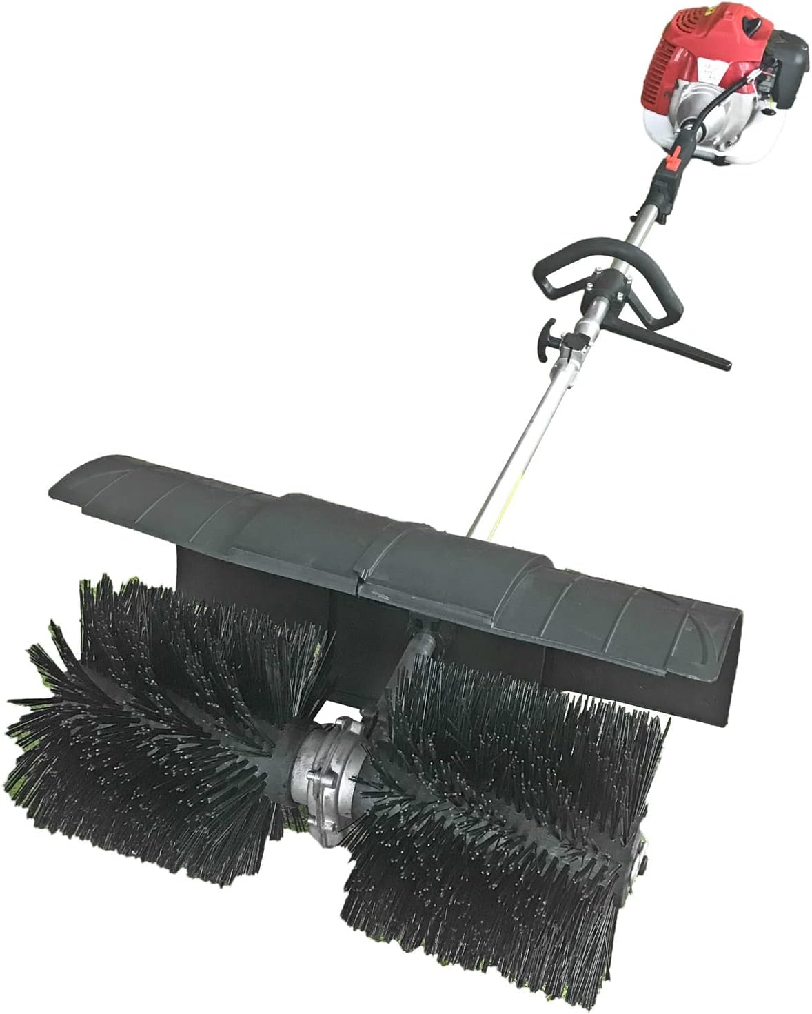 DNYSYSJ 52CC Walk Behind Handheld Gas Powered Sweeper Broom,2-Cycle Engine Handheld Gas Powered Broom for Lawn Care Driveways 2.3HP, 1700W