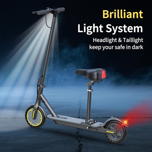 NAVIC Electric Scooter with Dual Suspension/Braking, 350W/500W Motor, 19/22 Mph, Max 22/27Mi Range, Foldable E Scooter for Adults with App