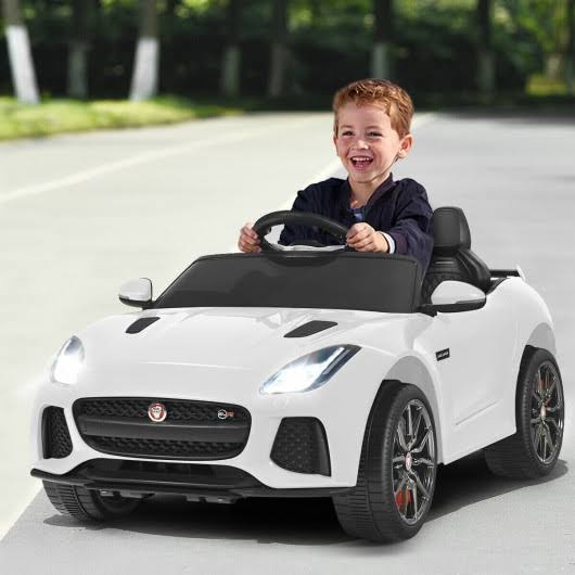 12V Jaguar F-Type SVR Licensed Kids Ride on Car White
