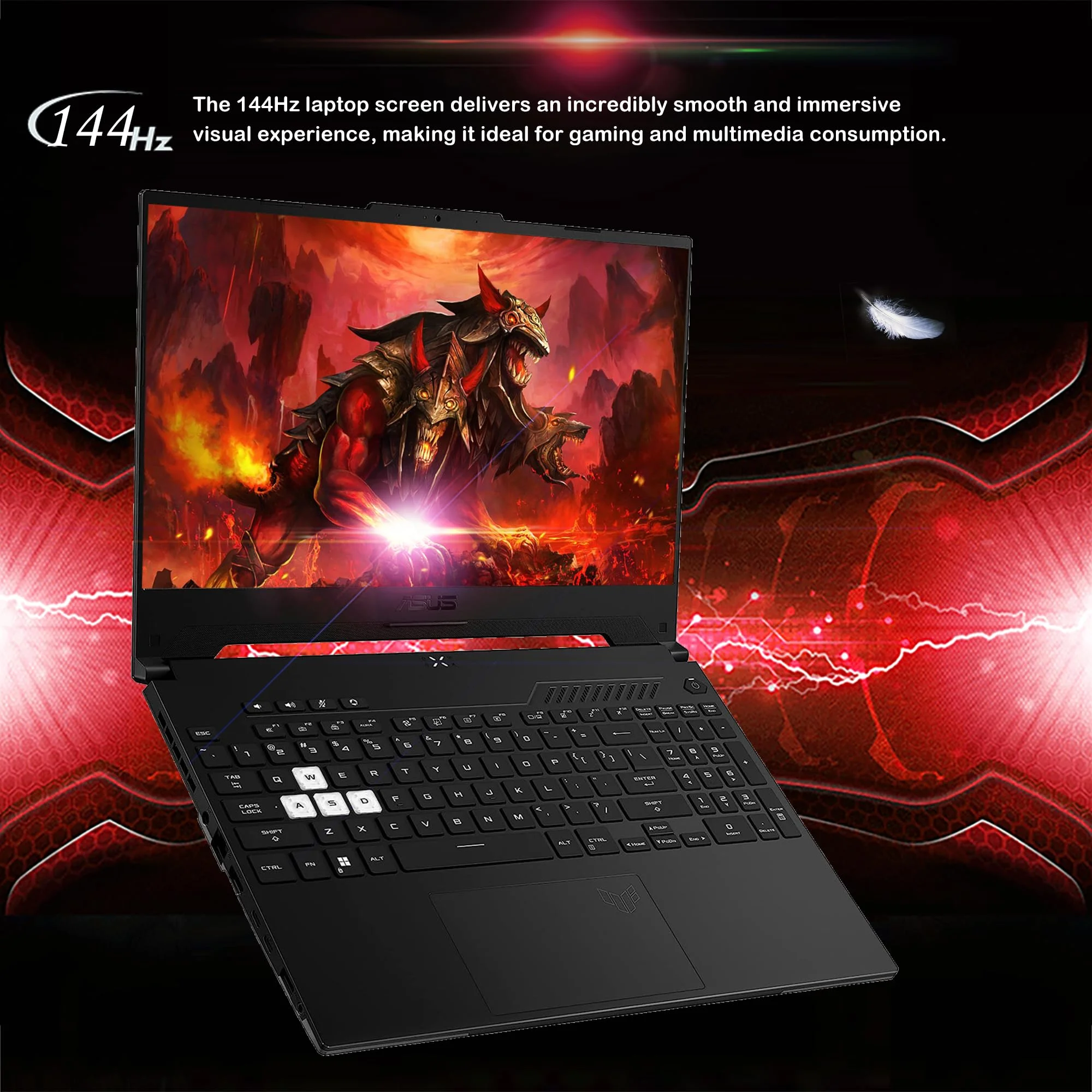 Asus 2022 TUF Dash 15.6'' 144Hz Gaming Laptop, Intel 12th Core i7-12650H, 32GB DDR5 RAM, 1TB PCIe SSD, NVIDIA GeForce RTX 3070 Graphics 8GB