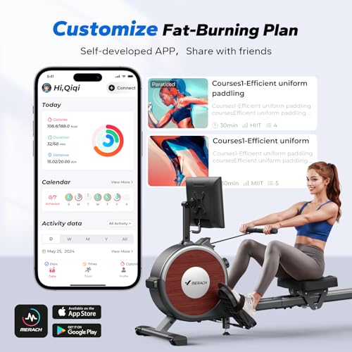 MERACH Rowing Machines for Home, Magnetic Rowing Machine with 16 Levels, Rower Machine of Quiet Resistance