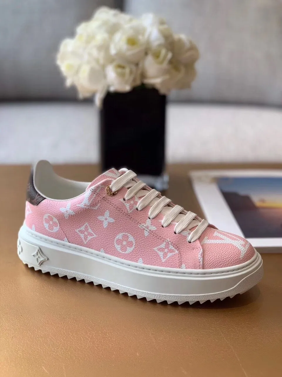 L Time Out Sneaker Patent Monogram Material Pink For Women L