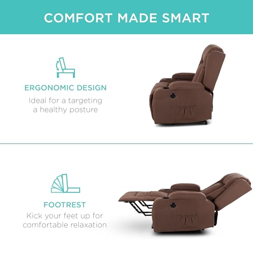Best Choice Products Modern Linen Electric Power Lift Chair, Recliner Massage Chair, Adjustable Furniture for Back, Legs w/ 3 Positions, USB Port