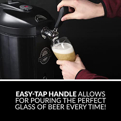 Homecraft Black Stainless Steel Easy-Dispensing Tap Beer Cooling System, Includes Reusable Growler