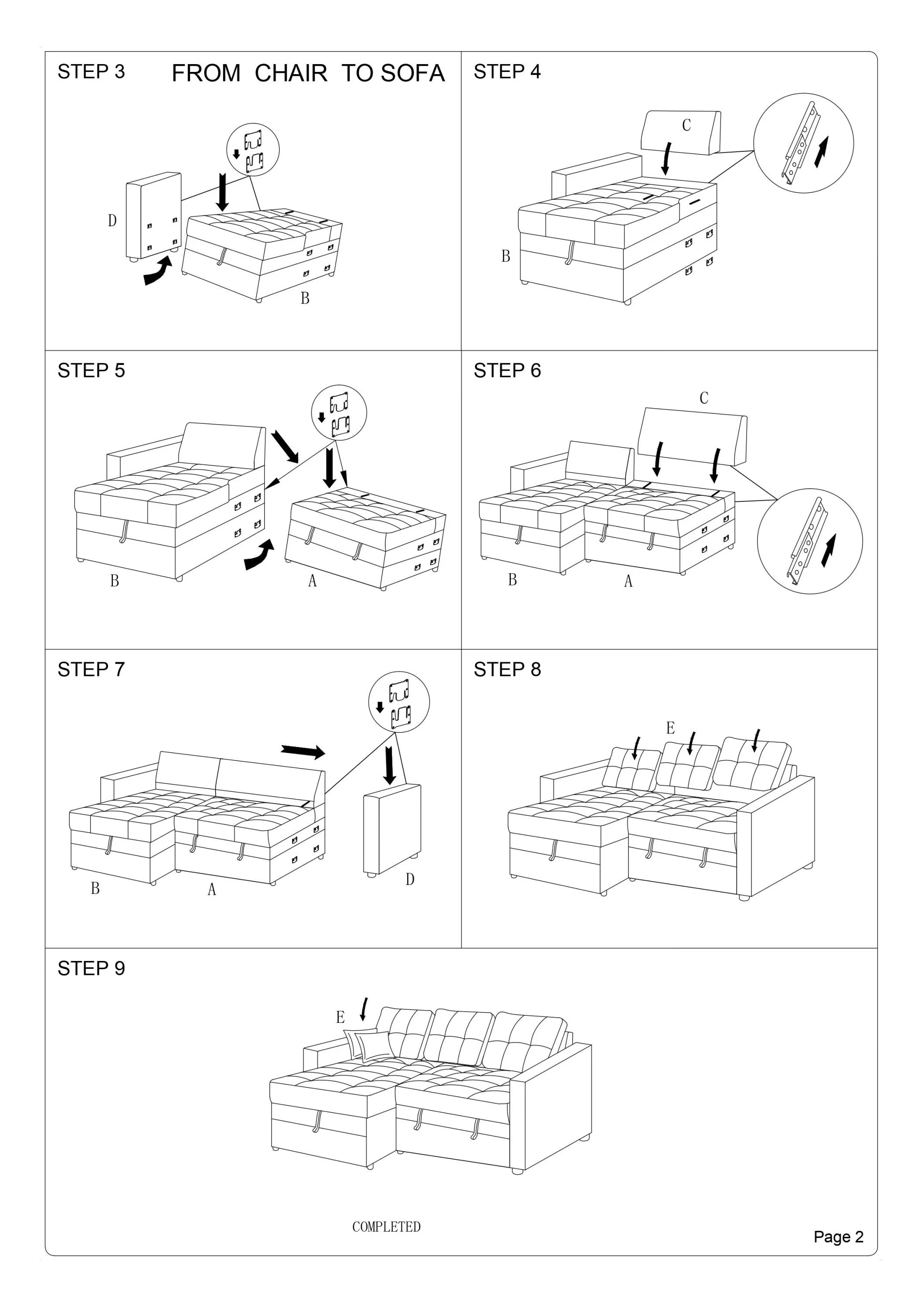 Amir Convertible Sectional Pull Out Bed Sofa Chaise Reversible Storage Chaise - Espresso