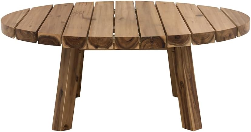 D35.6x14.6 Coffee Table, Durable Solid Acacia Wood