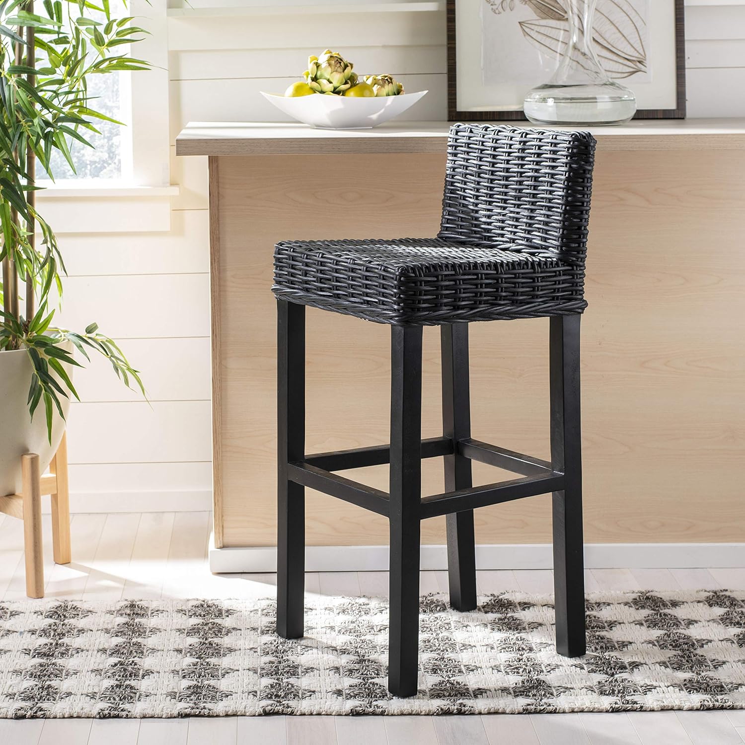 Safavieh Home Collection Cypress Cappuccino Wicker 30-inch Bar Stool